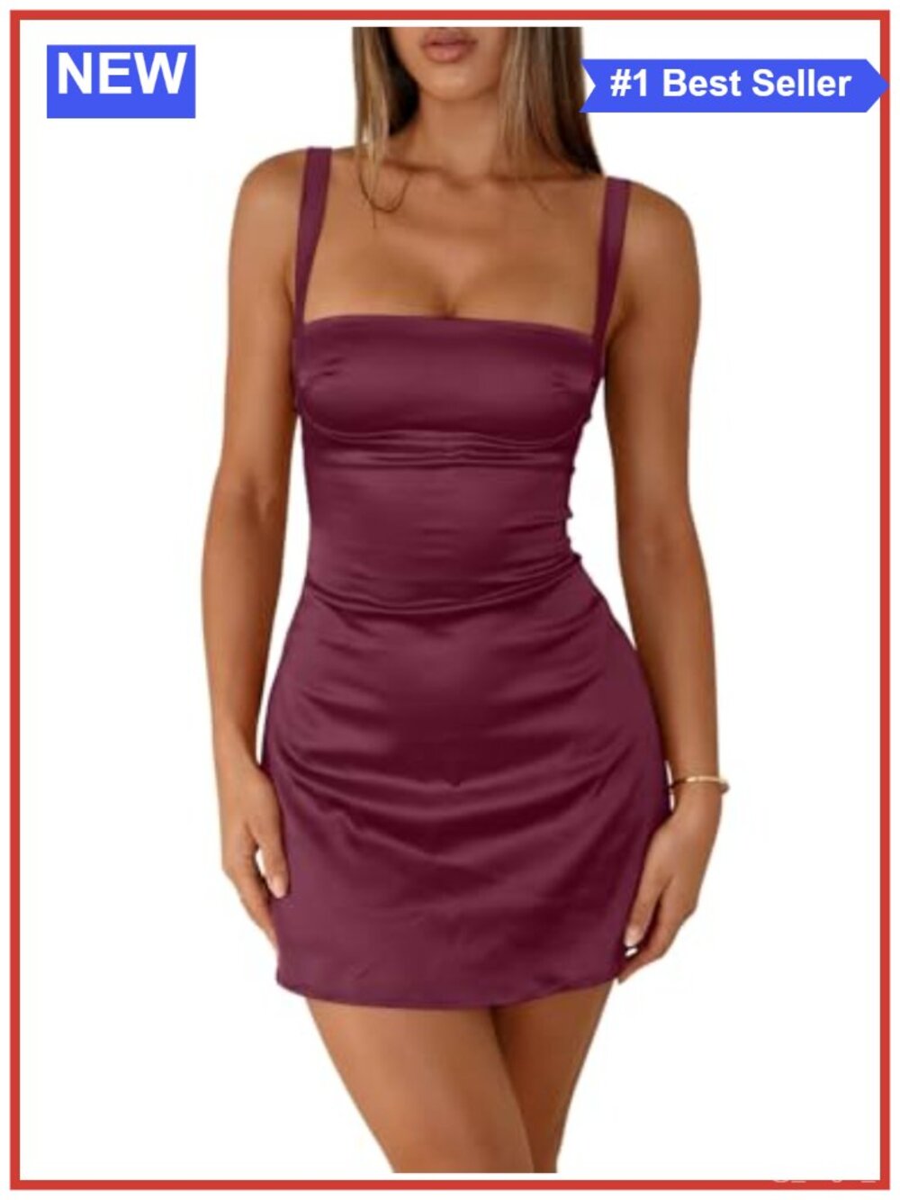 Satin Sleeveless Square Neck Corset Mini Cocktail Dress Women's Party